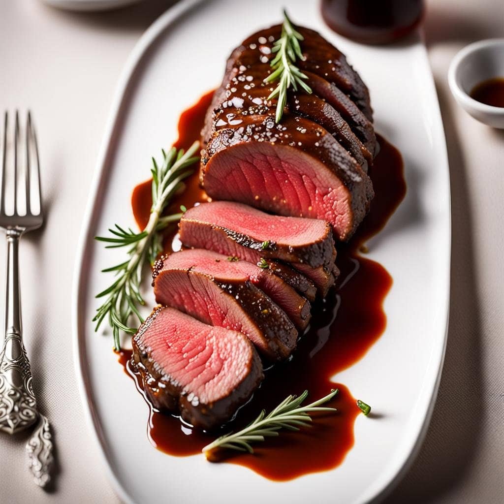 Glazed beef tenderloin