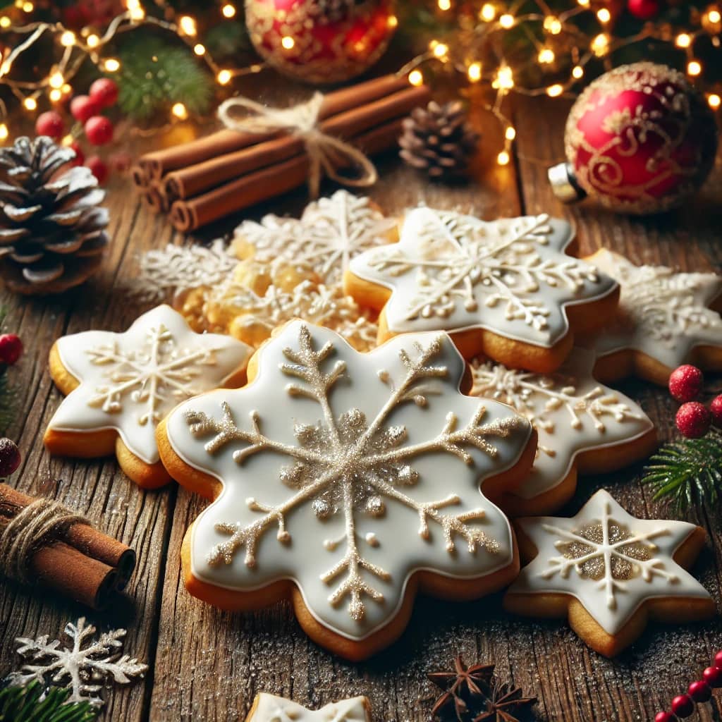 Snowflake Sugar Cookies with Lemon Glaze