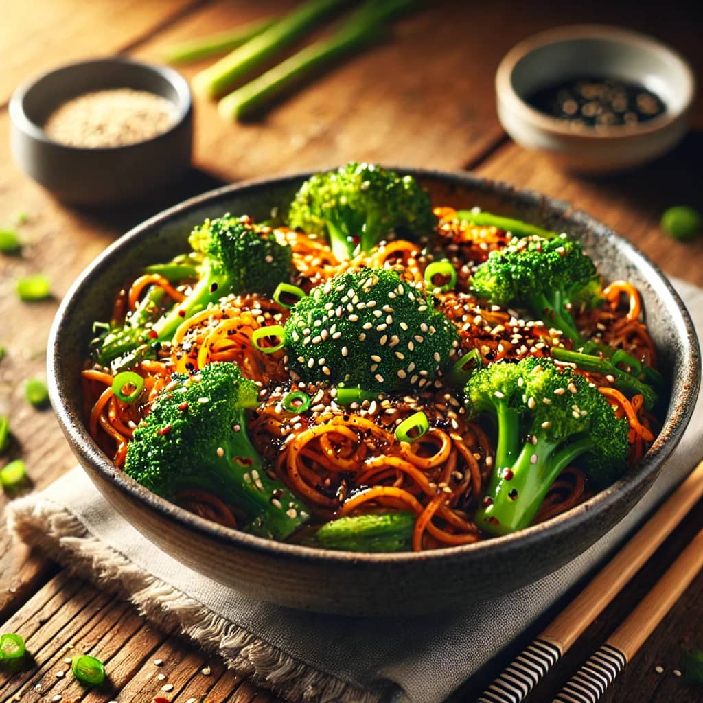 Spicy Sesame Noodles with Broccoli