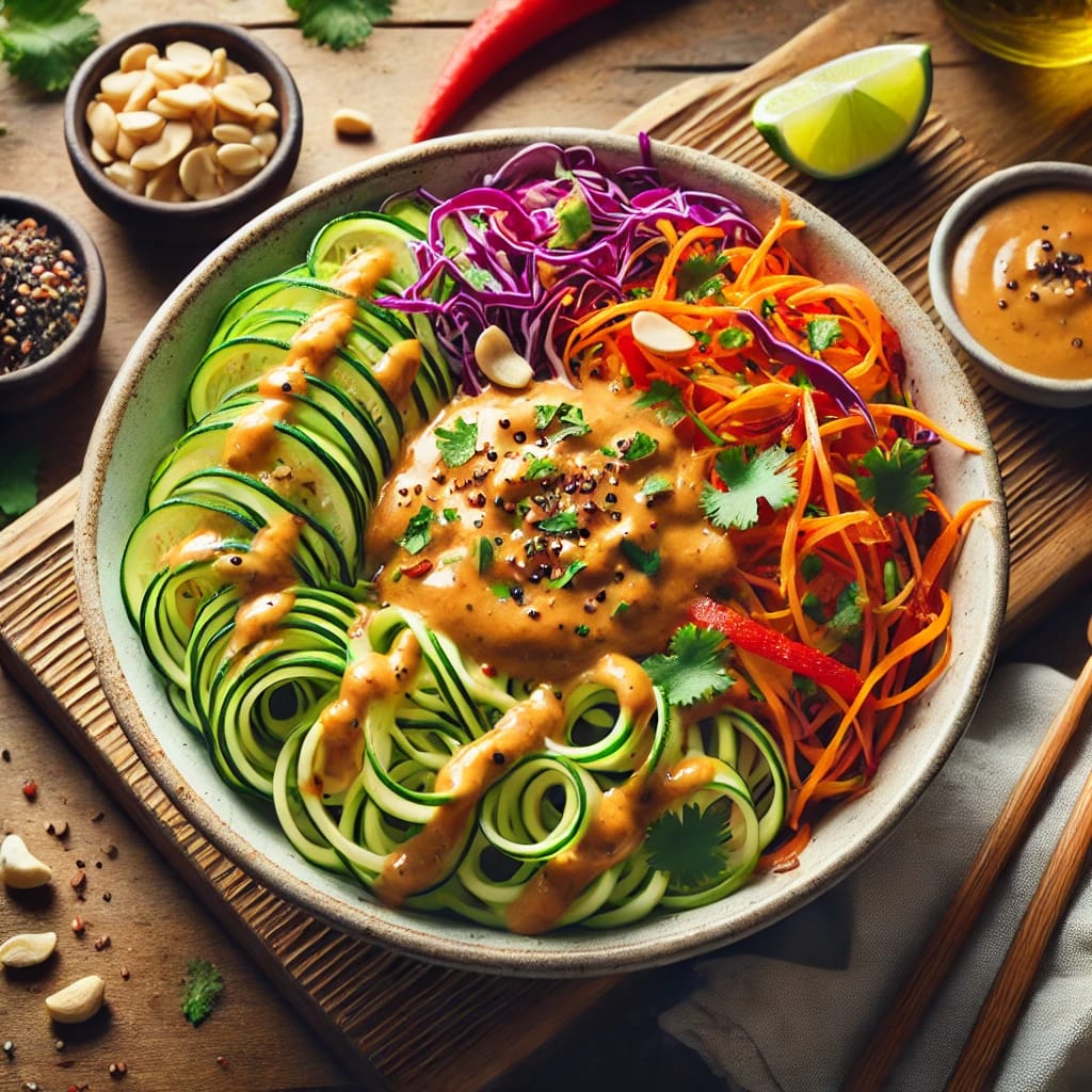 Thai Peanut Zoodle Bowl Recipe