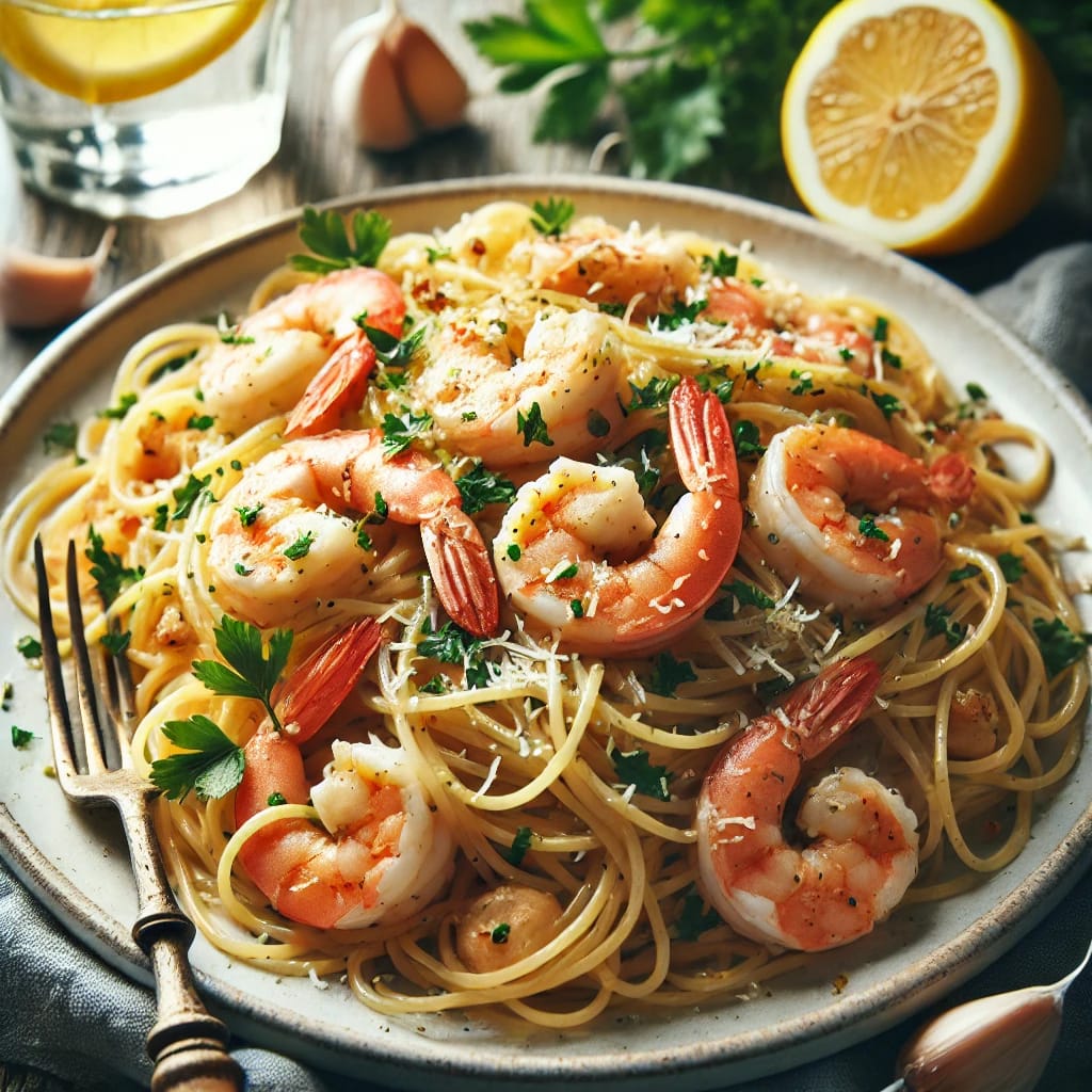 Lemon Garlic Shrimp Pasta