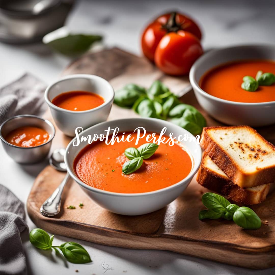 Delicious Creamy Tomato Basil and Grilled Cheese Soup