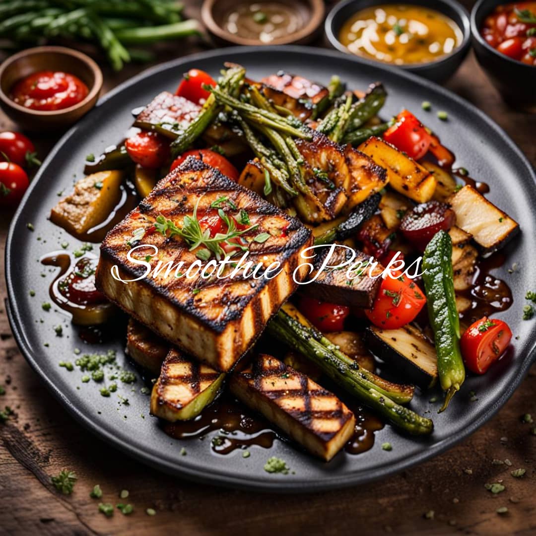 Grilled and crispy marinated tofu