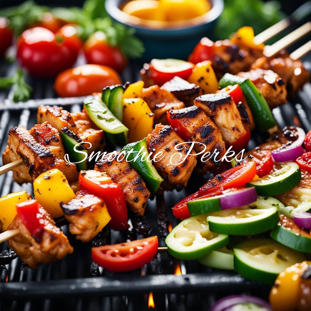 grilled BBQ chicken kabobs