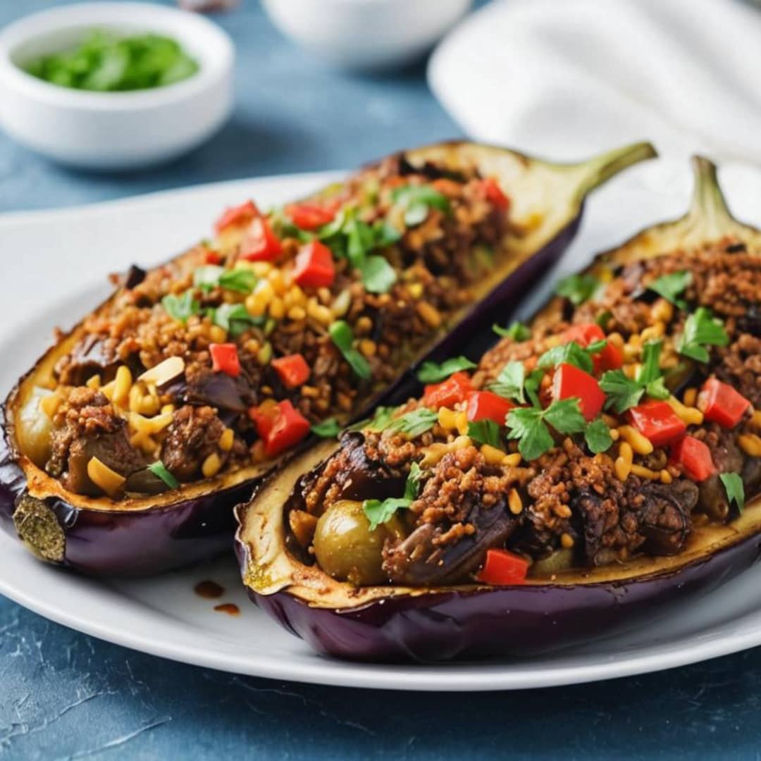 Sumptuous Lamb Stuffed Eggplant Delight