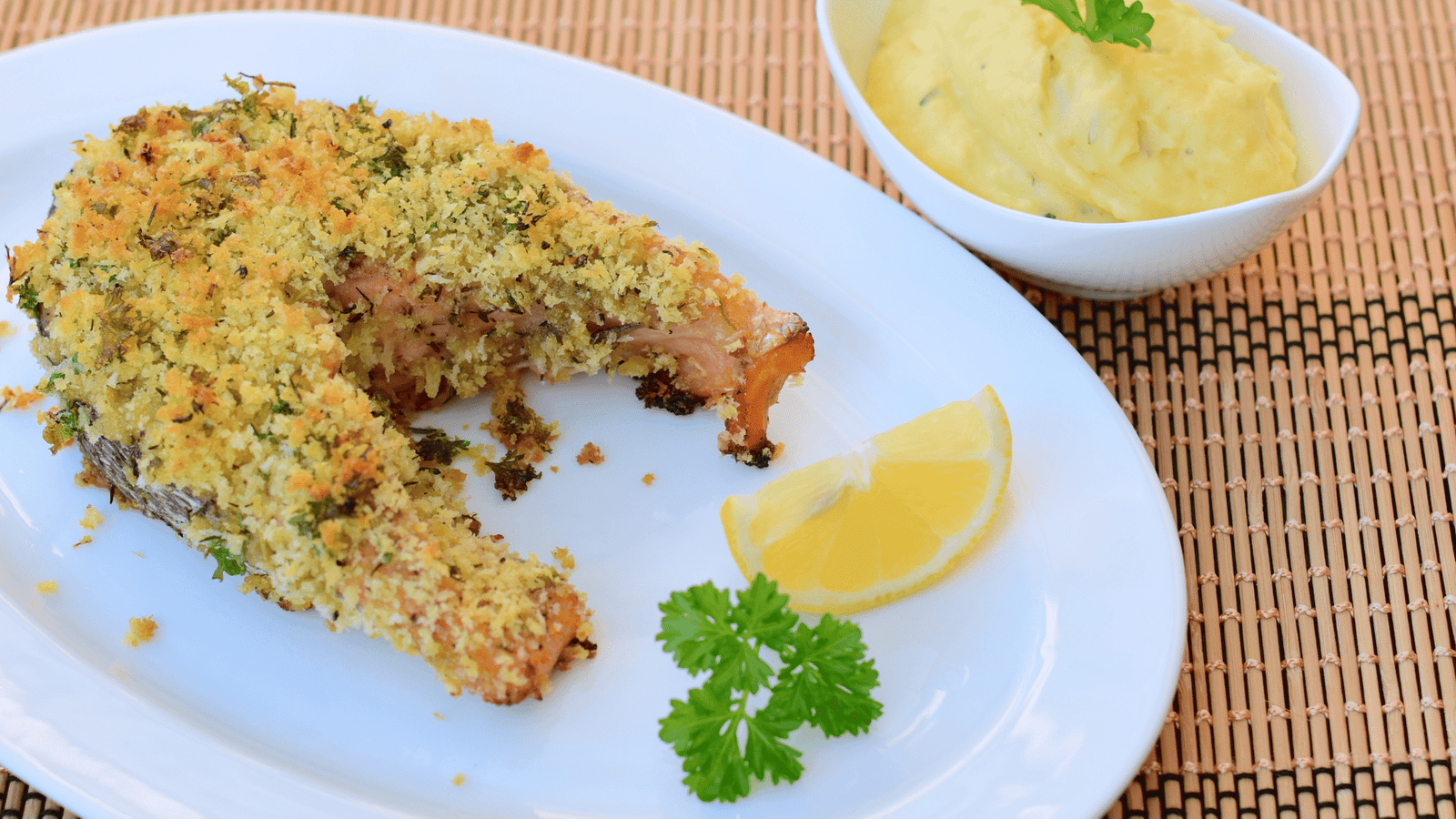 Herb-crusted salmon