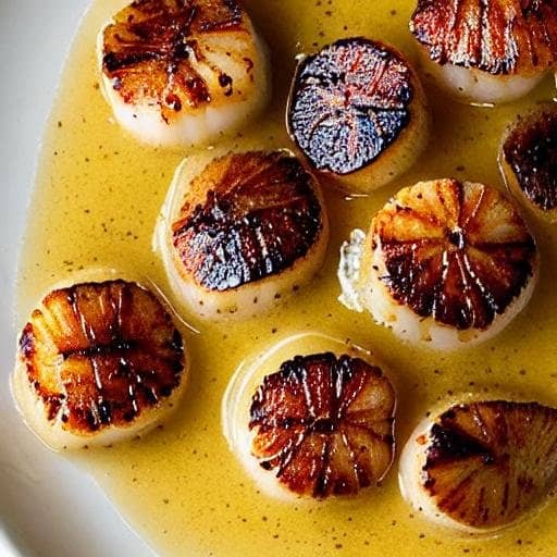 Buttered Scallops Paired with Angel Hair Pasta