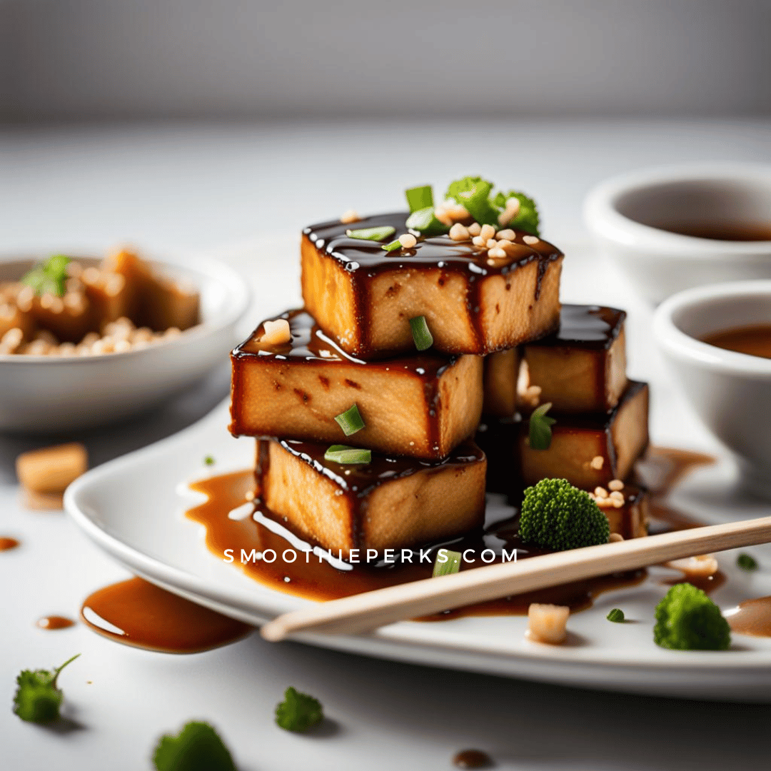 Crispy Baked Tofu with-Teriyaki Glaze
