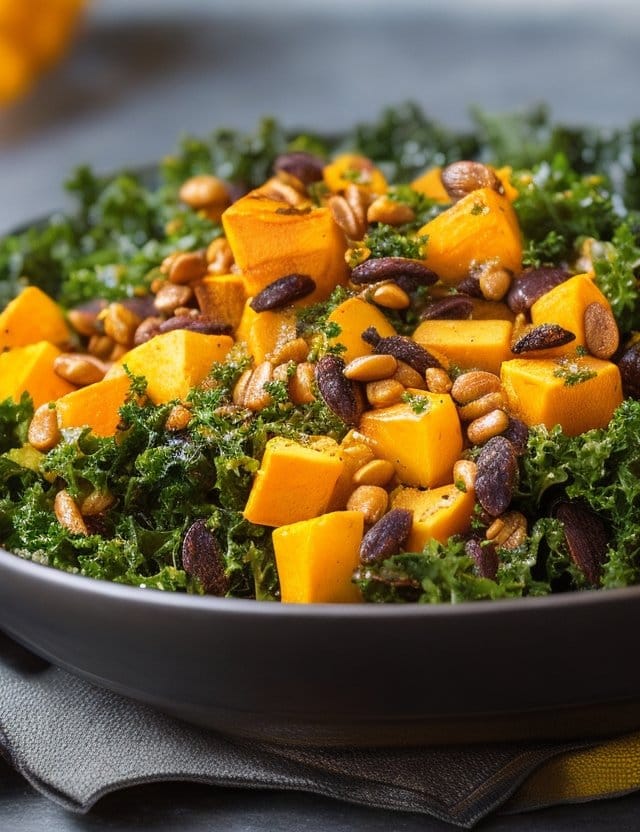 Really Easy To Make Butternut Squash and Kale Salad